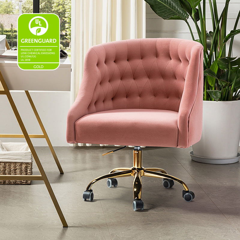 Penelope Velvet Tufted Office Chair - Ergonomic Executive Desk Chair with Lumbar Support - Perfect for Home Office, Gaming & Workspace Comfort