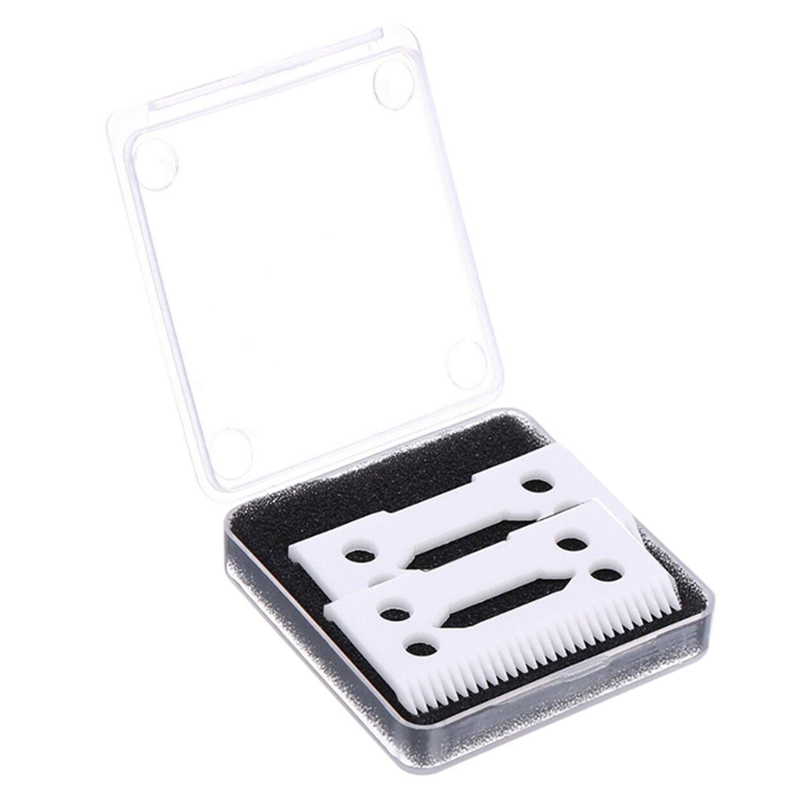 ADUCI 2 Pack 28 Teeth Zirconia Ceramic Replacement Blades for Wahl Senior Clippers - Professional White Hair Clipper Blades for Barbers & Home Grooming