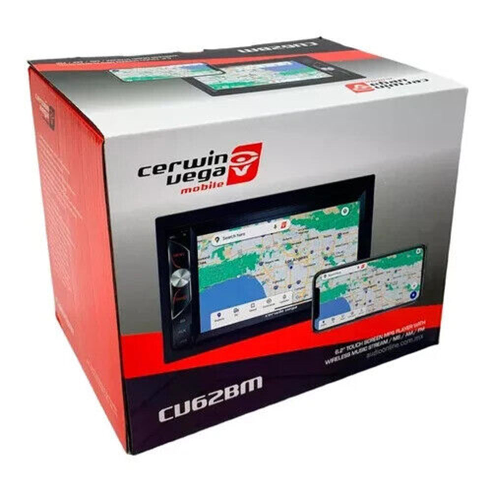 Cerwin Vega CV62BM 2 DIN DVD Multimedia Receiver with 6.2 Inch LCD Touch Screen - Car Stereo System with Bluetooth, USB, AM/FM Radio - Perfect for Trucks, SUVs and Custom Car Audio Upgrades