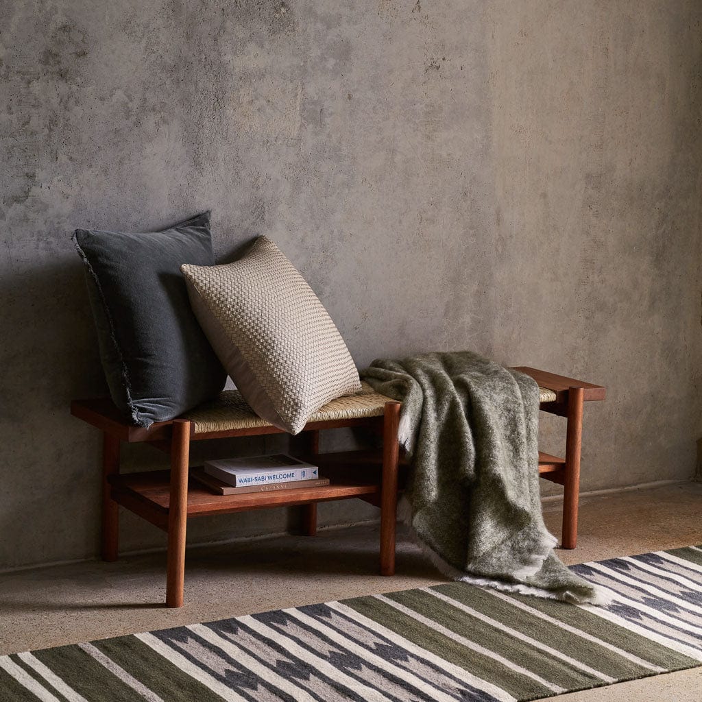 Handwoven Accent Rug - Boho Chic Decorative Throw Rug for Living Room, Bedroom & Nursery - Soft Woven Cotton Floor Mat for Home Decor
