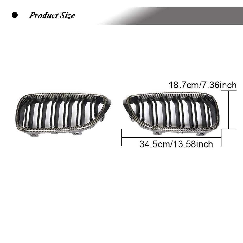 F22 F23 F87 CF Front Kidney Grille for BMW 2 Series 220i 228i 230i M235i M2 (2014-2018) - Carbon Fiber Twin Slat Grille Trim Frame Cover | Upgrade Your BMW's Front End Style