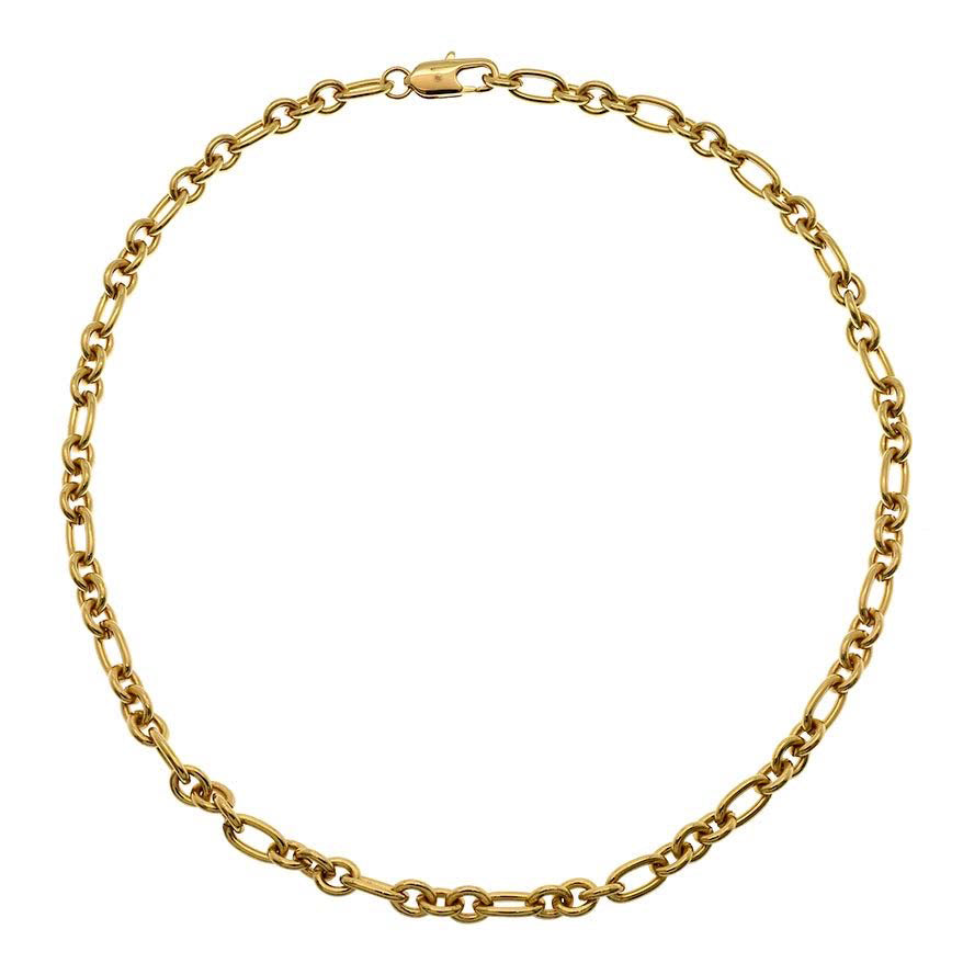 Goldbug Collection Oval & Round Heavy Chain Necklace for Women - 14K Gold Plated Layered Necklace, Trendy Chunky Link Chain Jewelry - Perfect for Casual Wear, Parties & Gifts