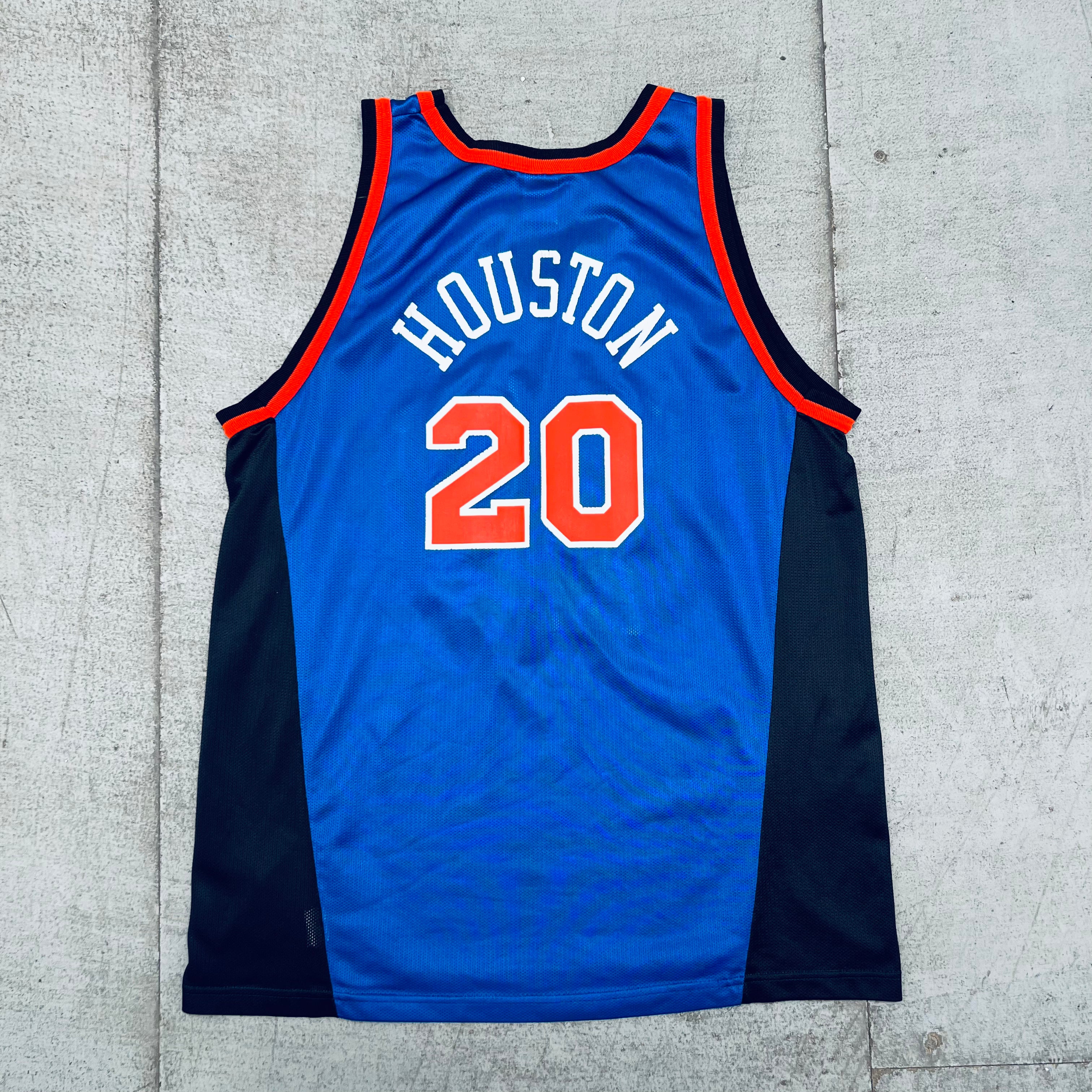 Authentic New York Knicks Allan Houston 1998-99 NBA Championship Replica Jersey - Size L/XL - Perfect for Game Day, Fan Events & Basketball Collectors
