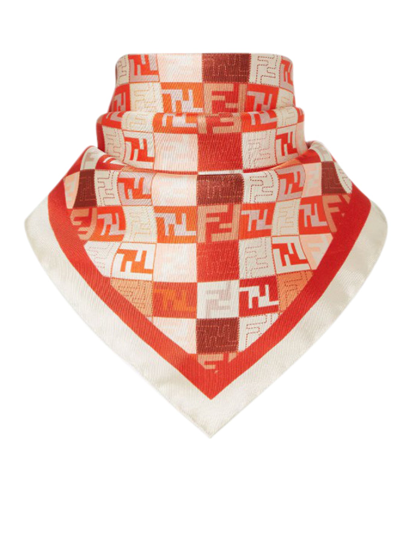 Fendi FF Logo White Multicolor Silk Scarf - Luxury Fashion Accessory for Women, Perfect for Gifts, Parties, and Everyday Elegance