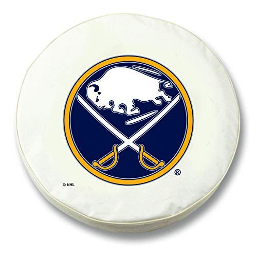 Holland Bar Stool Co. Buffalo Sabres White Vinyl Fitted Spare Car Tire Cover - Waterproof & UV Resistant for SUV, Truck, RV, and Trailer Protection