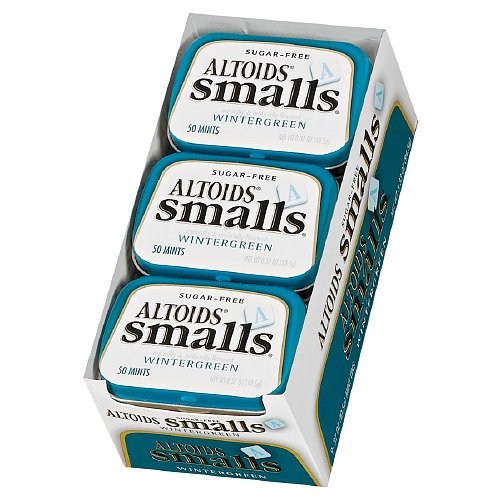 Altoids Smalls Wintergreen Mints - 9 Tins (0.37 oz Each) Pack of 4 | Strong Peppermint Candy for Fresh Breath | Perfect for Office, Travel & After Meals