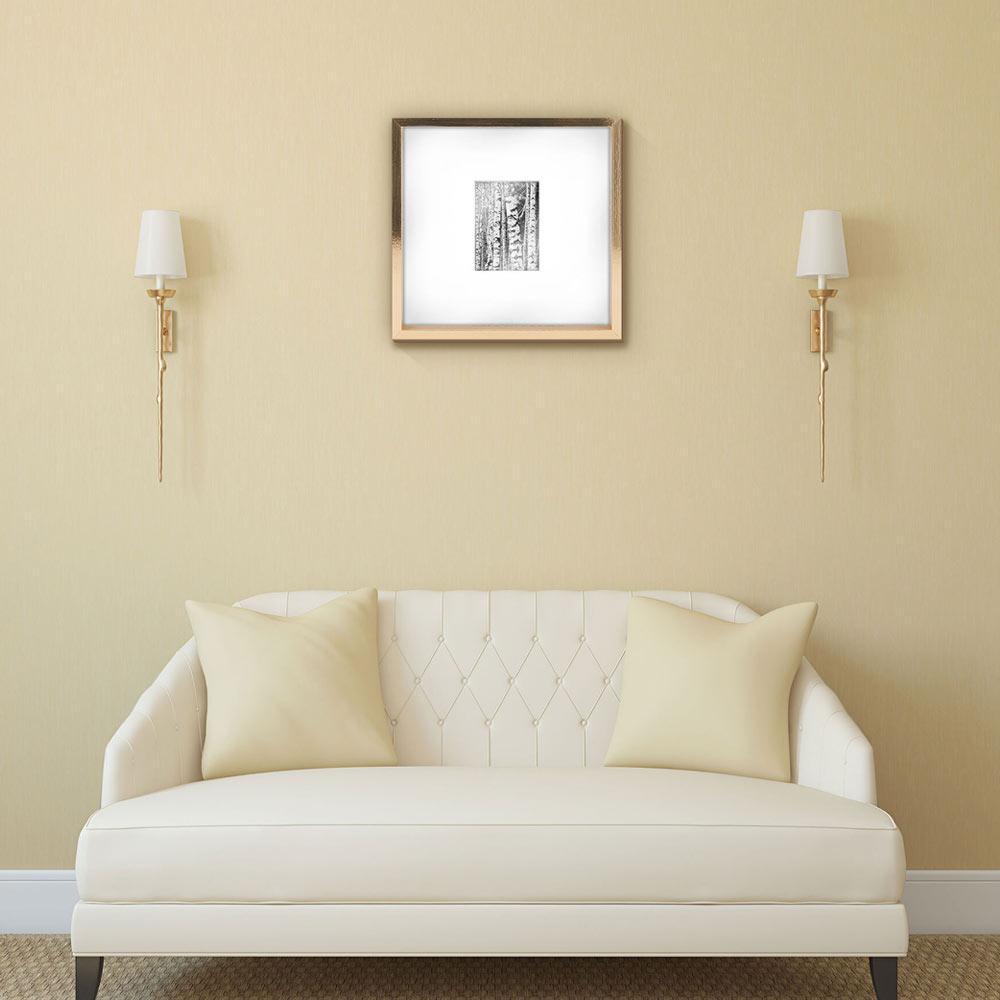 15x15 Inch Gold Gallery Square Picture Frame - 5x7 Inch Mat Opening - Perfect for Wall Art, Photos, and Home Decor