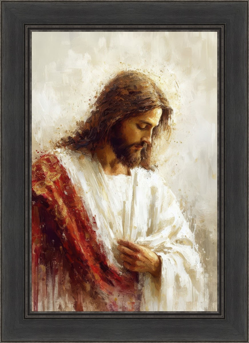 Jesus Christ in Red Robes - Religious Wall Art for Home & Church Decor - Perfect for Prayer Rooms, Sunday Schools & Christian Gifts