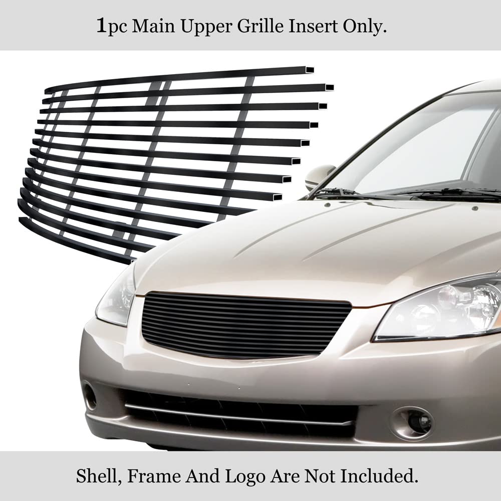 APS Compatible with Nissan Altima 2005-2006 All Models - Stainless Steel Black Billet Front Grille Insert (Part# N85411H) - Upgrade Your Car's Style & Protection for Daily Driving & Car Shows