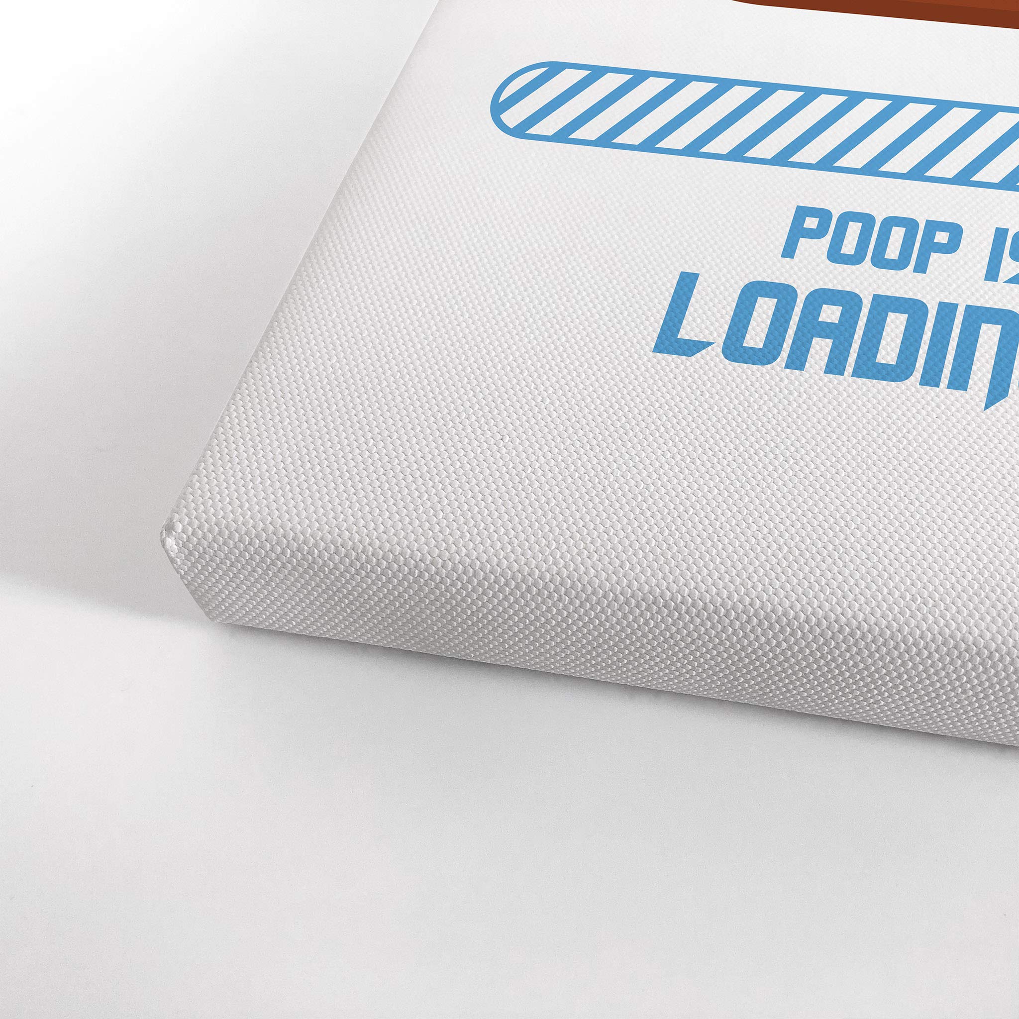 Funny Poop is Loading Canvas Print - 17x11 Inch Bathroom Wall Art Decor for Kids & Adults - Ready to Hang Made in USA - Perfect for Toilet Humor & Playful Home Decoration