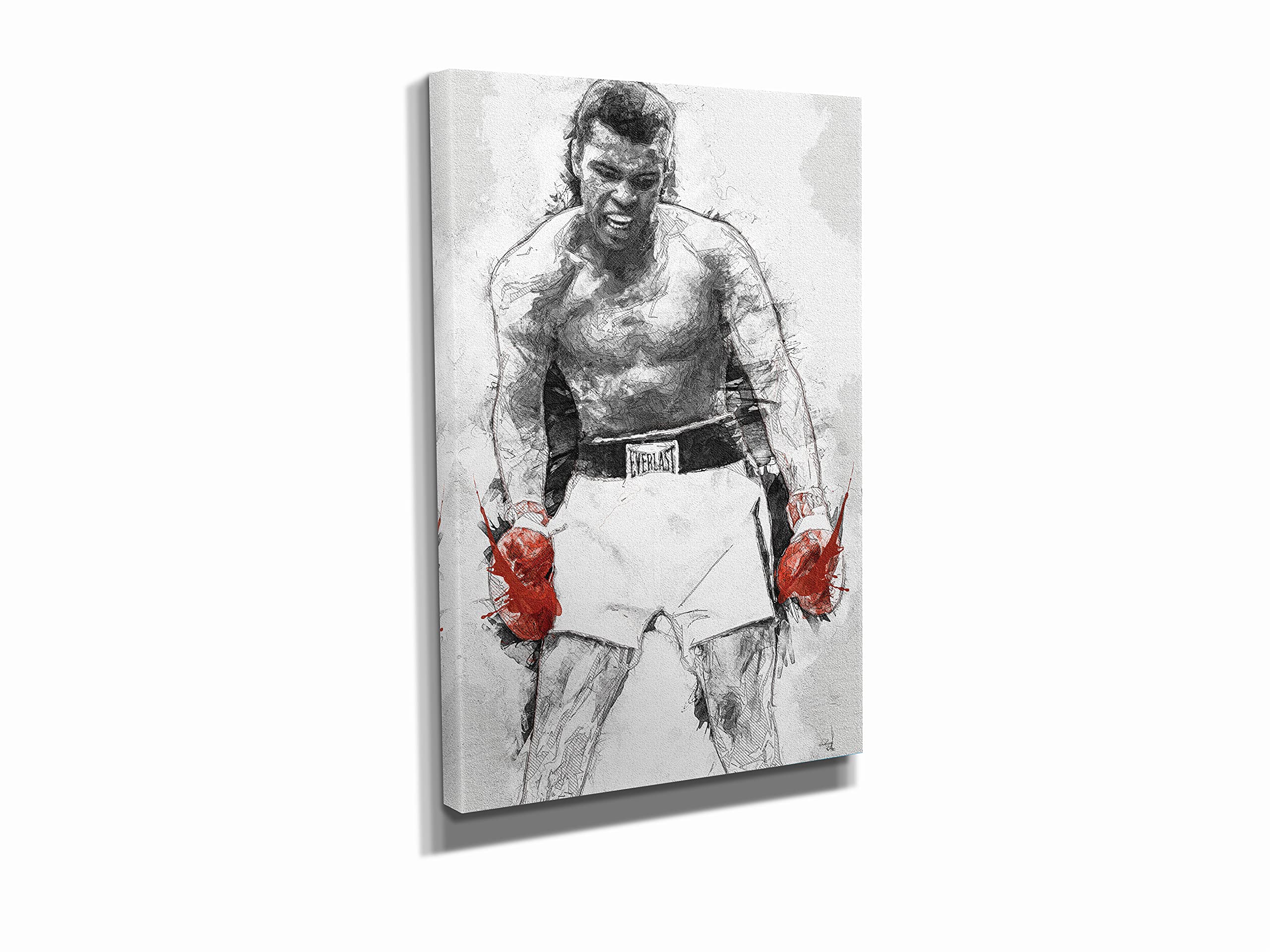 Muhammad Ali Boxing Art Poster - Handmade Canvas Framed Print (18