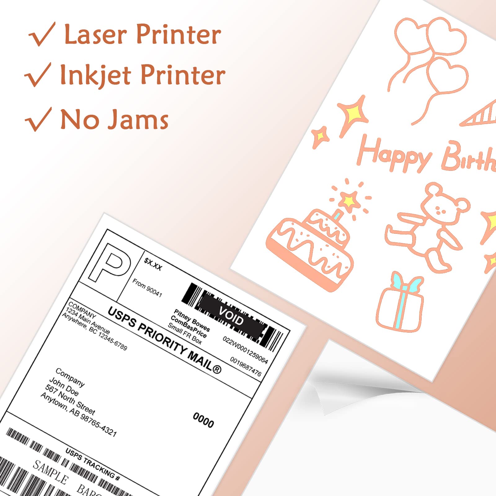 9527 Full Sheet Shipping Labels - 8.5