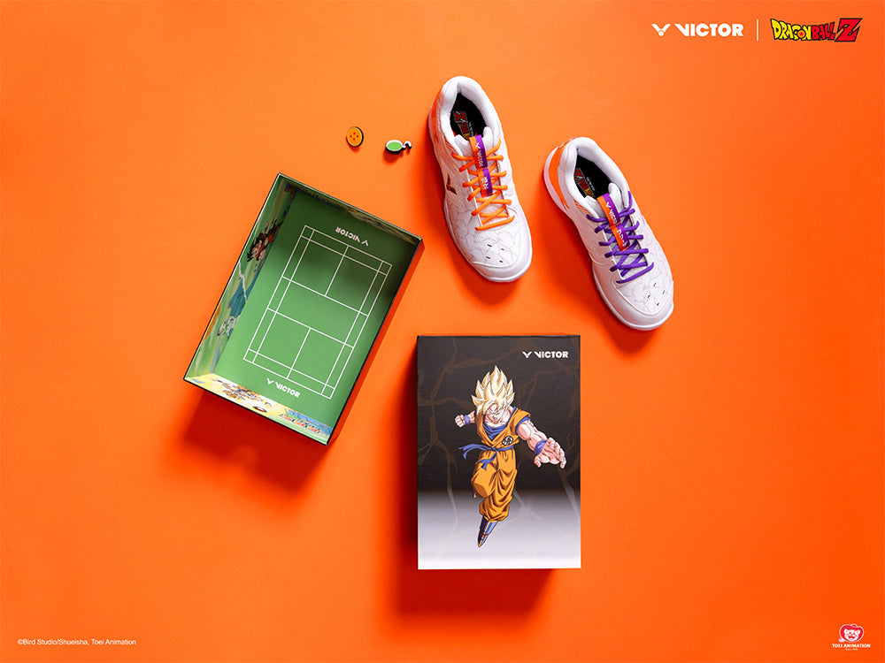 Victor x Dragon Ball Z VG DBZ L Unisex Indoor Court Shoes for Basketball & Volleyball - Lightweight Ivory White Anime Sneakers for Fans & Collectors
