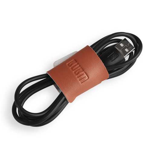 BUBM 2-Pack Genuine Leather Magnetic Headphone Cable Holder with USB Clip - Organize Your Earphones, Charging Cables & Accessories - Perfect for Home, Office, Travel & Car Use