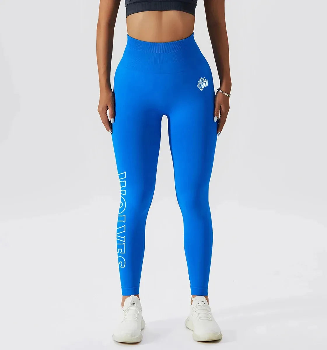Darc Women's Seamless Gym Leggings - High Waist Elastic Workout Tights for Women, Breathable Summer Yoga Pants with Wolf Print Design - Perfect for Fitness, Running & Lounge Wear