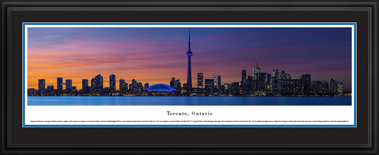 Toronto Ontario Skyline Panoramic Poster - Premium Framed Wall Art for Home & Office Decor - Perfect for Living Room, Bedroom, or Workspace