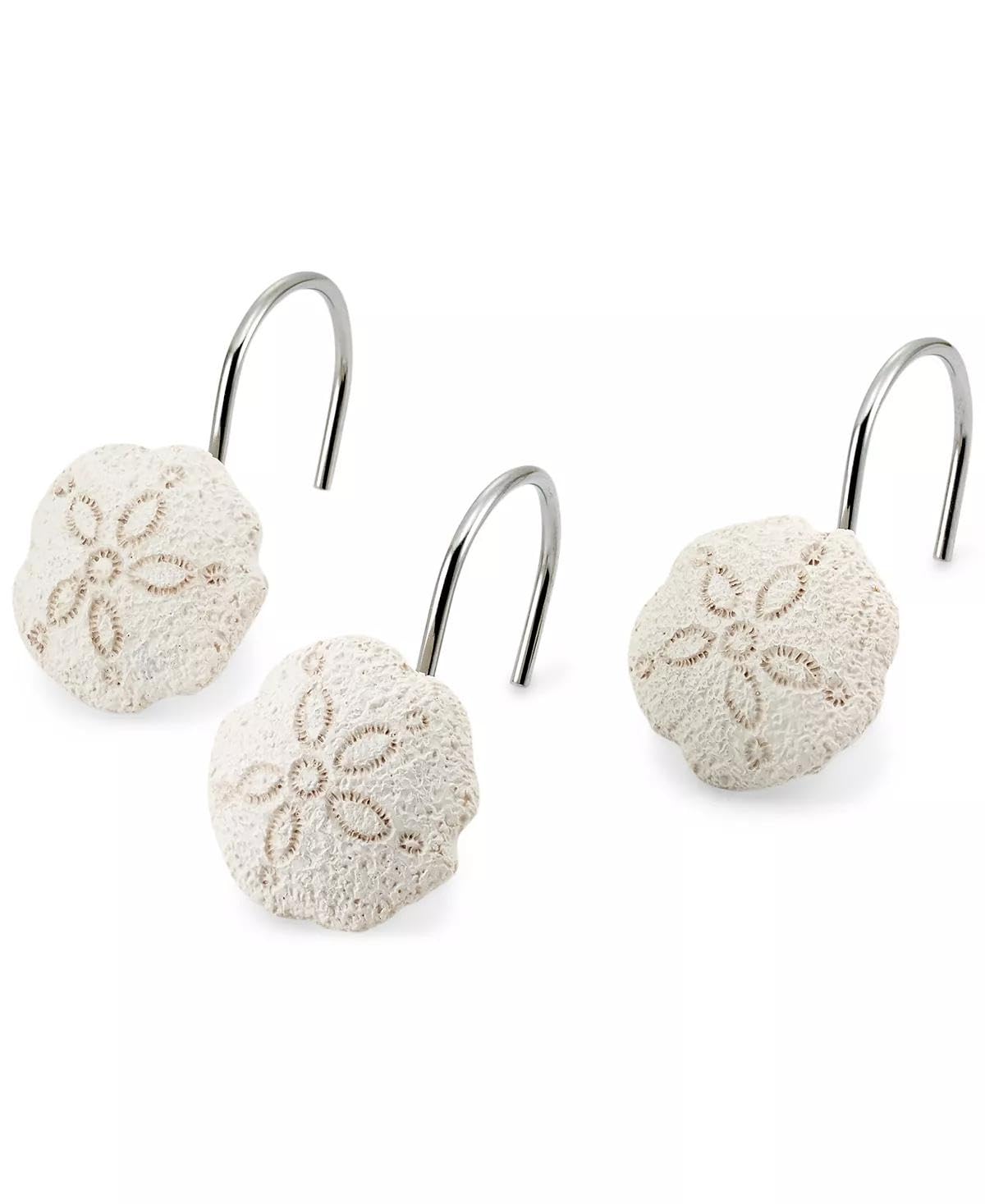 Avanti Linens Shower Curtain Hooks - Set of 12 Beach Inspired Bathroom Accessories (Seaglass Collection) for Coastal, Nautical & Boho Style Bathrooms