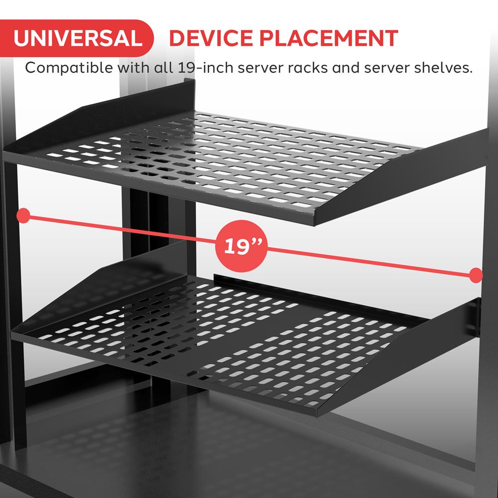 Heavy Duty Server Rack Mounting Tray - 1U/2U Universal Slide Rail Kit for Network Equipment | Perfect for Data Centers, Server Rooms & IT Infrastructure Installations