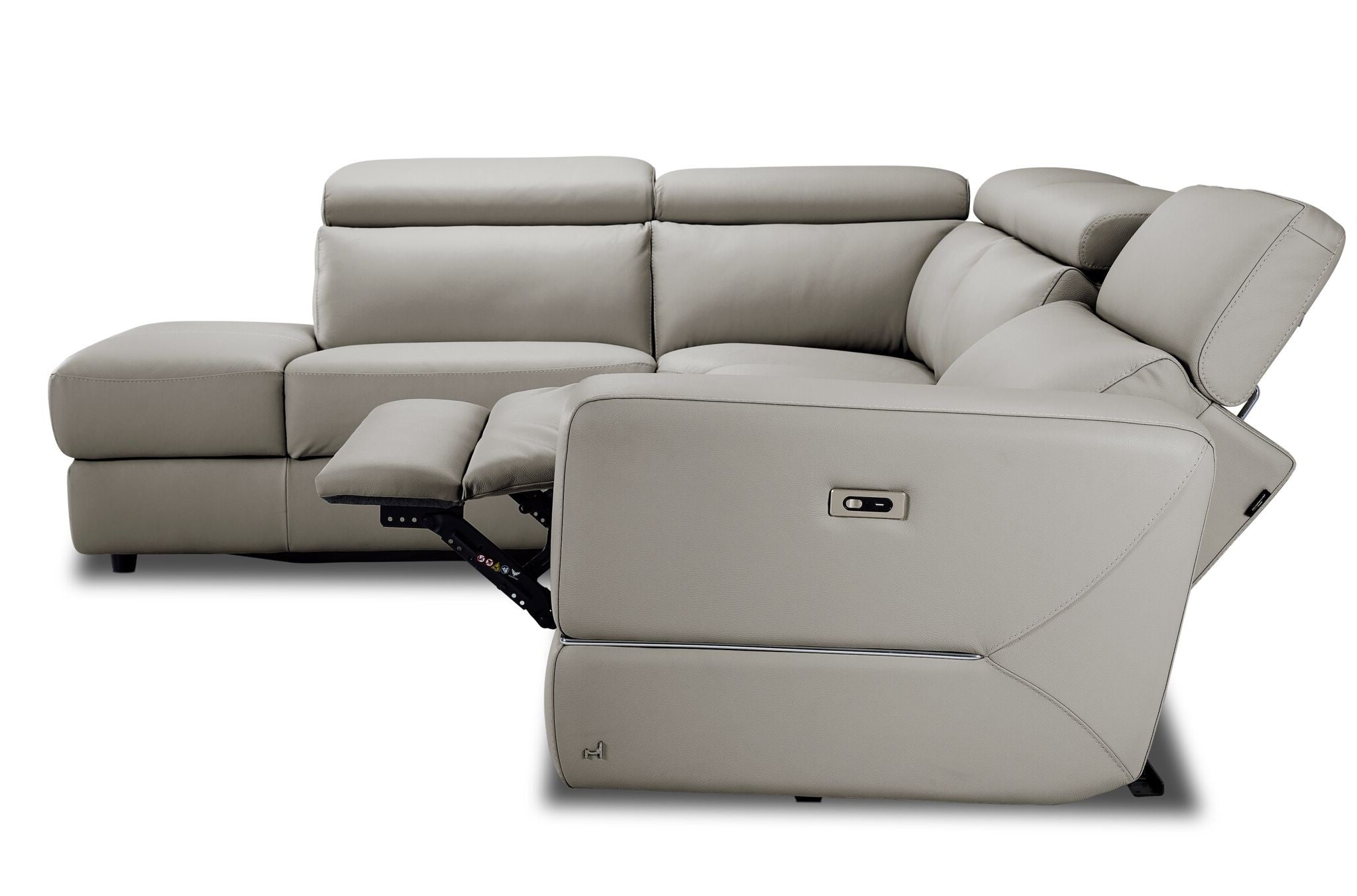Bianca 3-Piece Power Reclining Sectional Sofa with Left-Facing Chaise in Cream | Modern L-Shaped Living Room Furniture for Home Theater & Family Gatherings