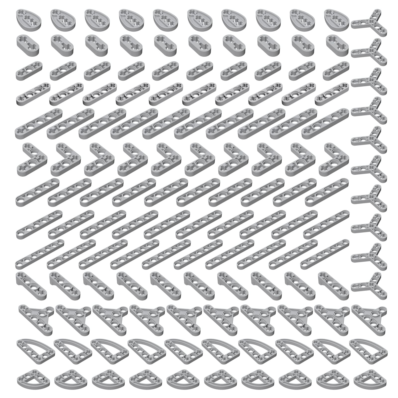 MOCI 130pcs Technic Building Bricks Set - Compatible with Lego Technic, Small Particle STEM Construction Toy with Hole Beams, Arms & Machinery Parts (Light Grey) - Perfect for DIY Engineering Projects, Robotics Kits & Educational Play