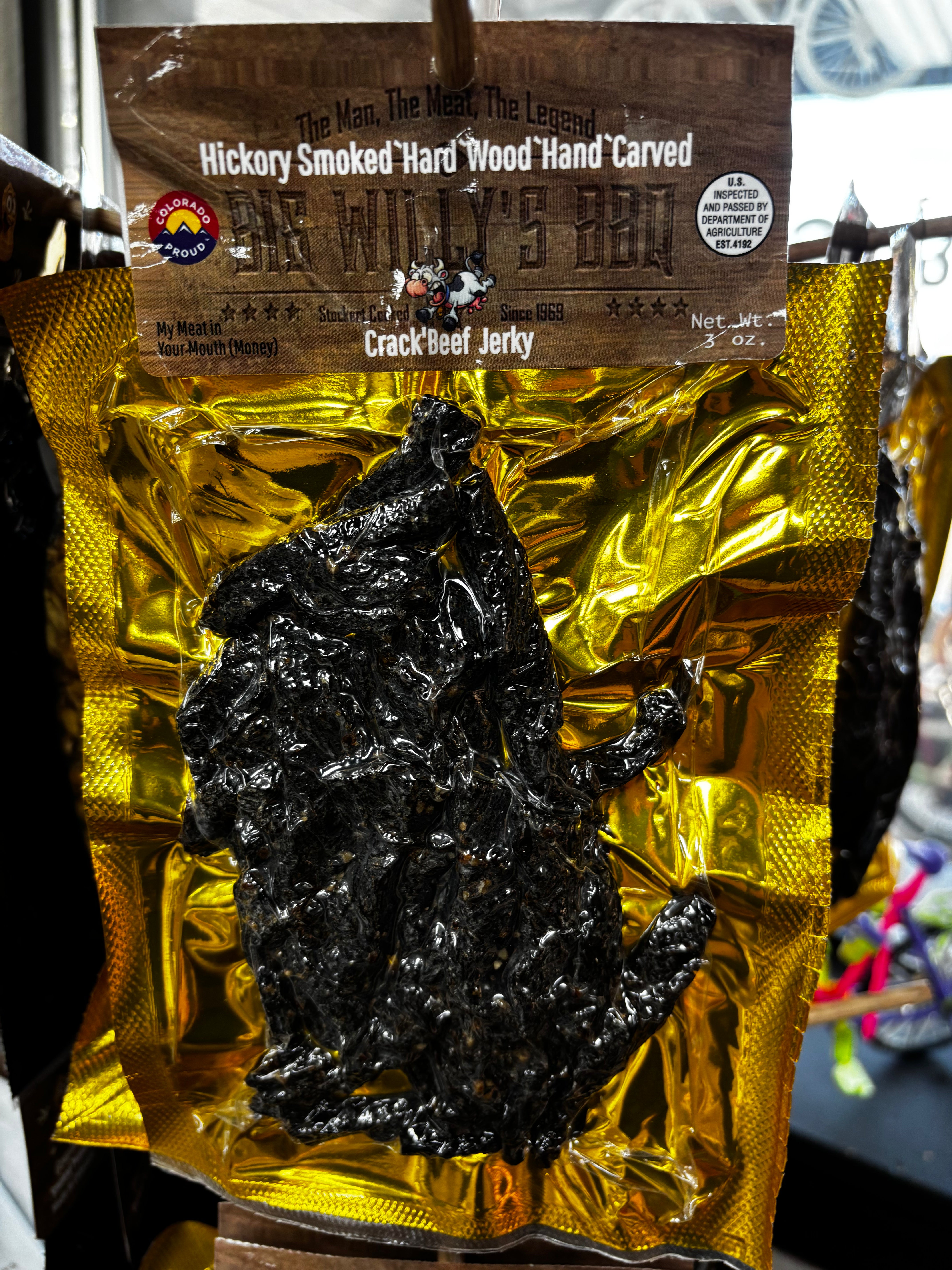 Big Willy’s Premium BBQ Beef Jerky - High Protein, Low Carb, Gluten-Free Snack for Camping, Hiking & Road Trips | Authentic American Flavor