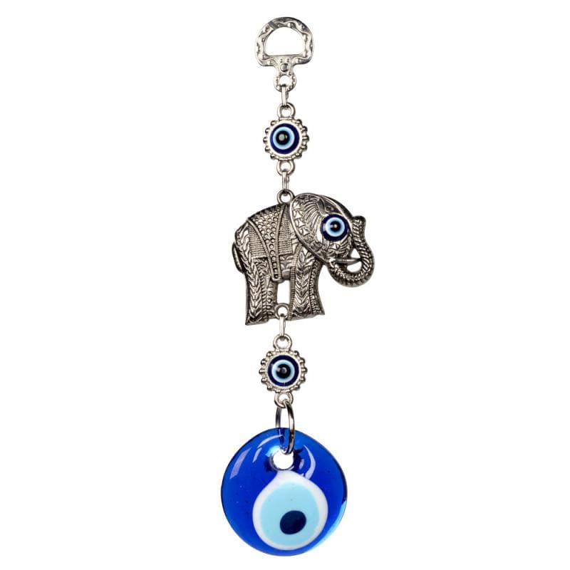 Evil Eye Wall Hanging Decor - Elephant Evil Eye Protection Charm for Home, Office & Nursery | Boho Home Décor & Spiritual Gift Idea
