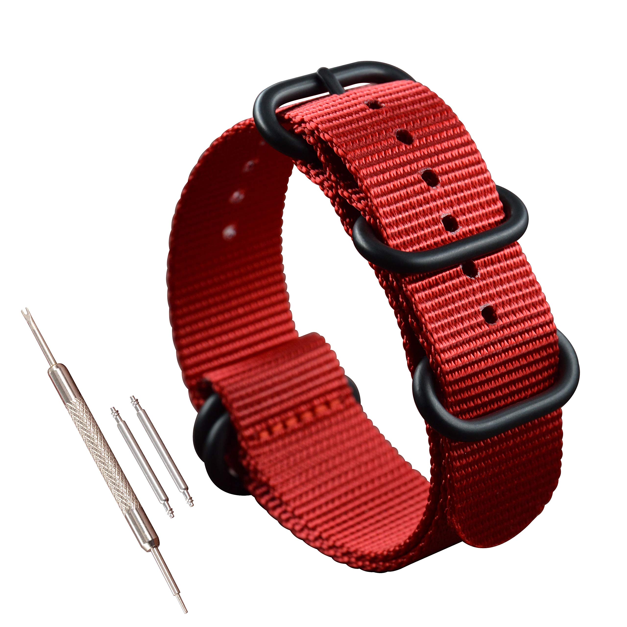 Durable Nylon Watch Band Replacement (18-28mm Sizes) - Perfect for Apple Watch, Garmin, Fitbit & Smartwatches - Comfortable for Sports, Workouts & Everyday Wear