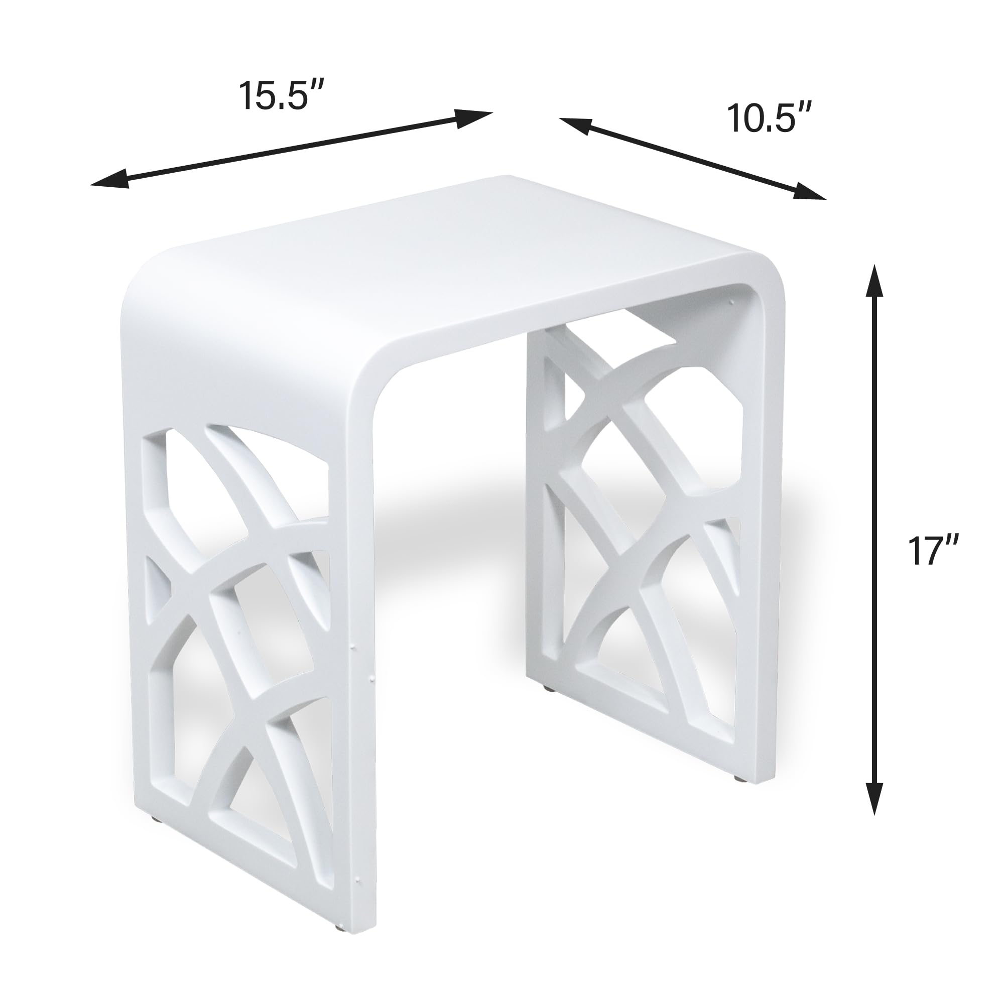 SolutionBased Refine M3 Shower Chair for Elderly & Disabled - 300 lb Capacity Bathroom Shower Seat with Non-Slip Feet, White Matte Finish - FSA/HSA Eligible - Ideal for Safe Showering, Post-Surgery Recovery & Mobility Assistance