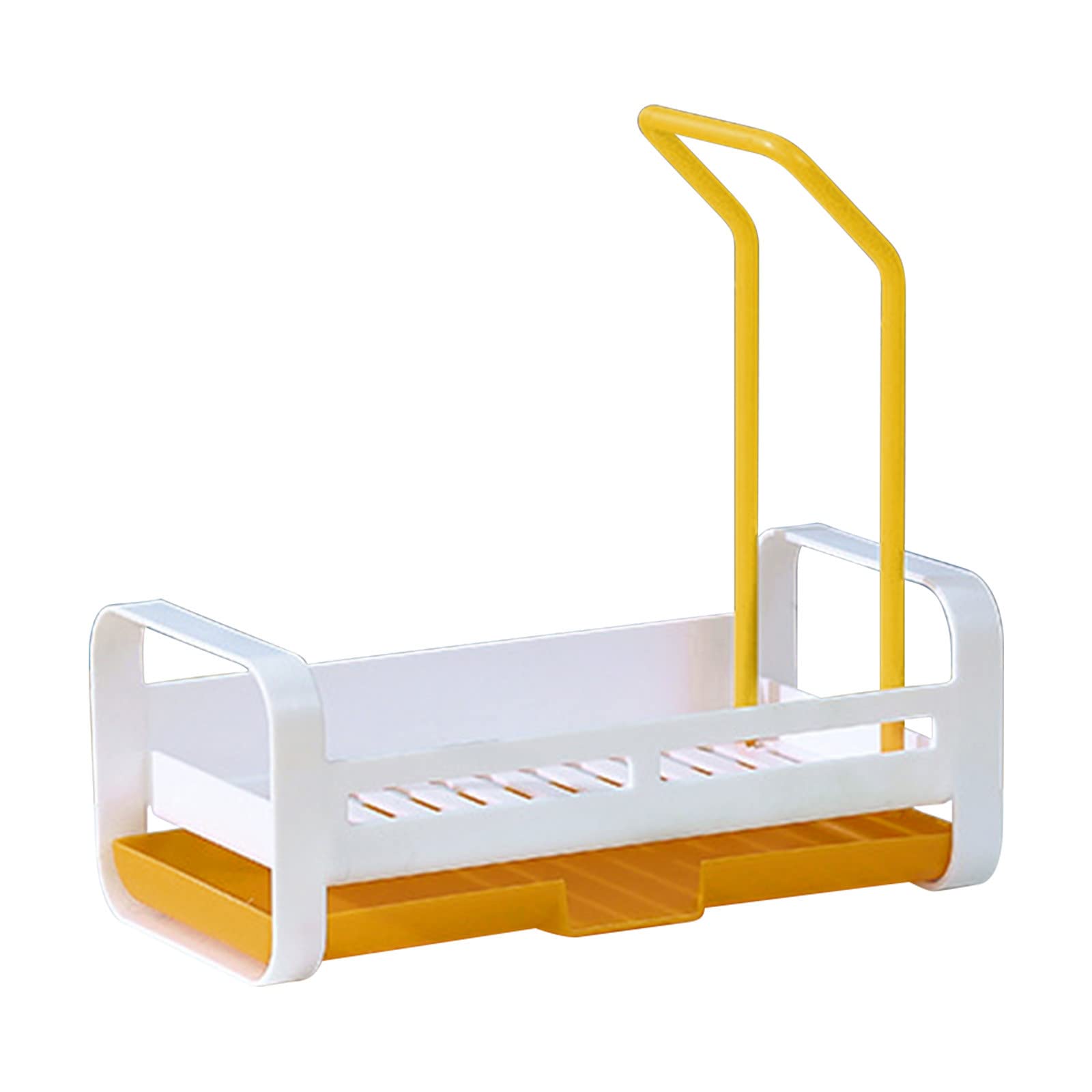 Telescopic Sink Shelf - Pull Out Storage Rack for Kitchen & Bathroom - Multifunctional Hanging Organizer for Dish Cloths, Sponges & Cleaning Supplies (White) - Perfect Over Sink Storage Solution for Small Spaces