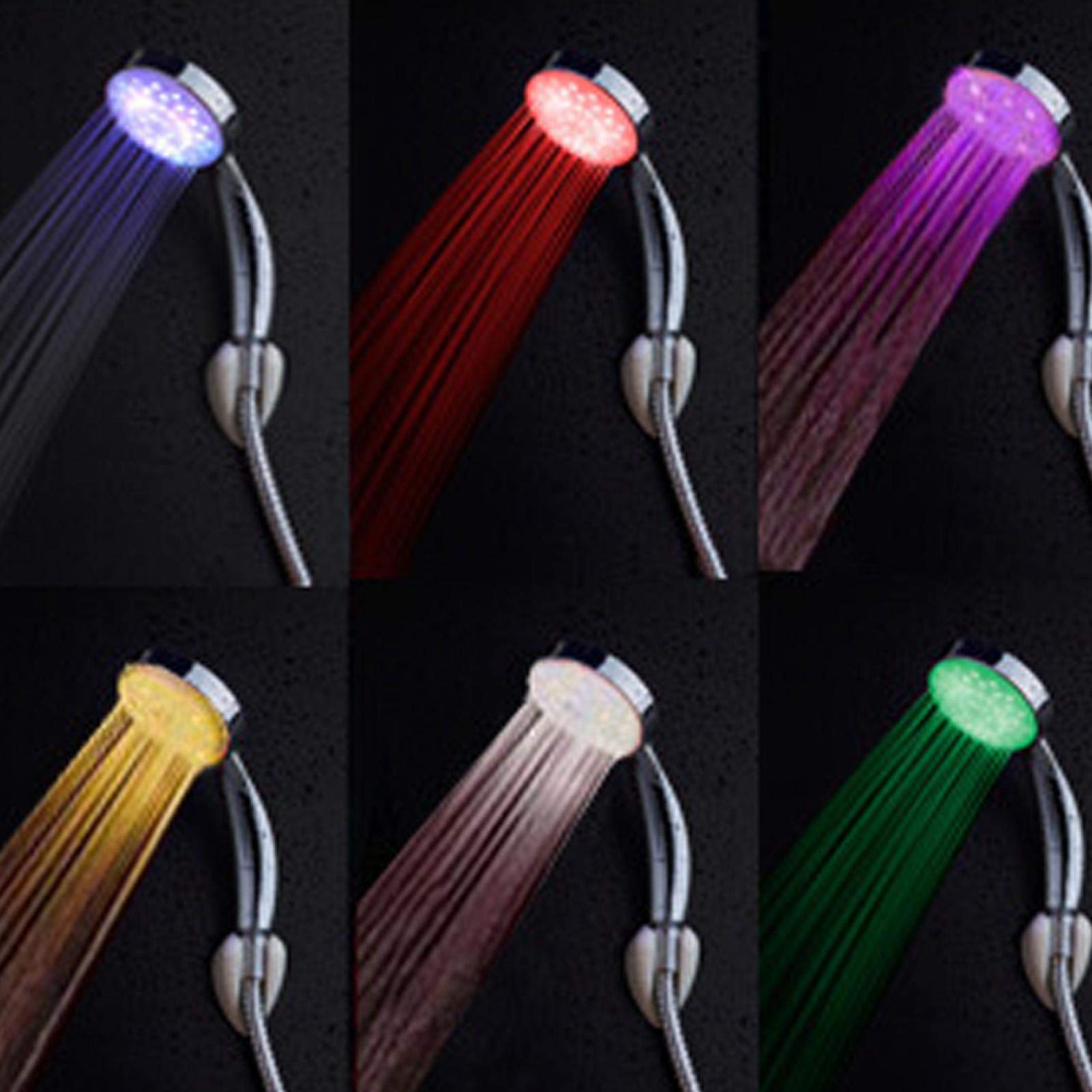 7 Color Changing LED Shower Head with High Pressure & Water Saving - Universal Handheld Shower for Relaxing Bath & Spa Experience at Home