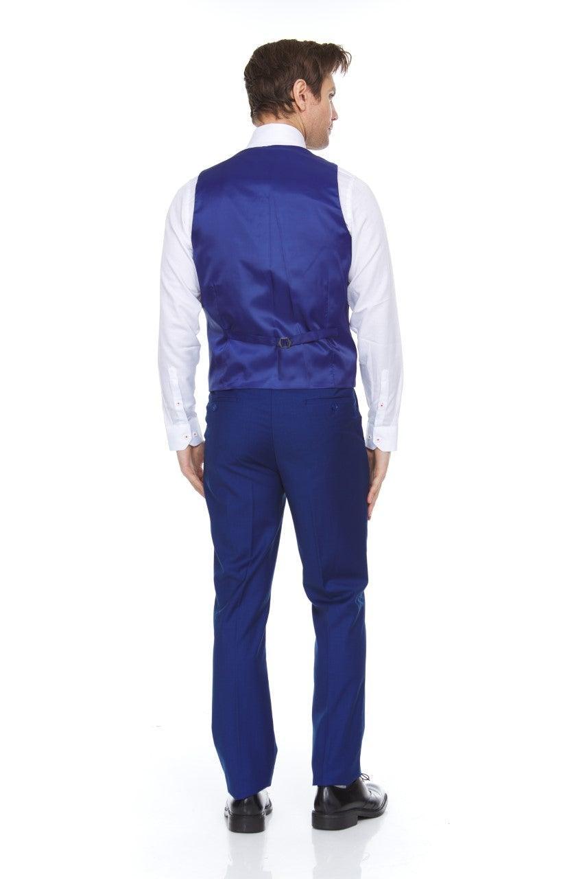 Ferera Collection Men's 3-Piece Modern Fit Suit in French Blue | Slim Fit Business Suit for Weddings, Office & Formal Events