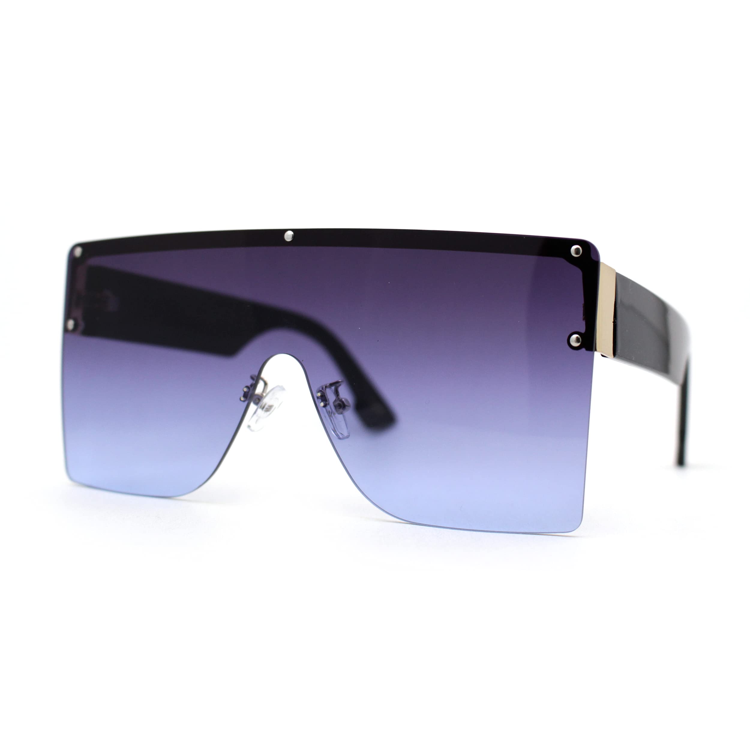 Oversized Rectangle Shield Flat Top Sunglasses for Men & Women - UV Protection Polarized Lens for Driving, Running, Outdoor Activities