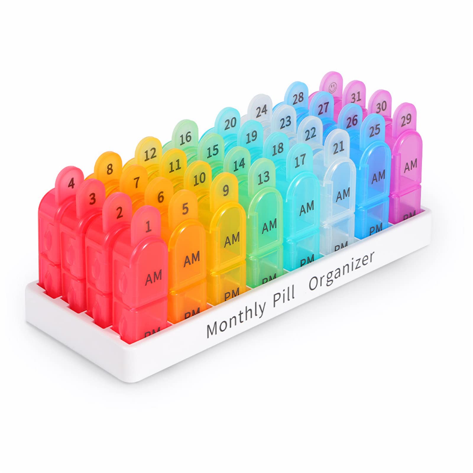 30-Day AM/PM Pill Organizer - Portable Monthly Pill Case for Vitamins, Supplements & Medication - Perfect for Travel, Work & Daily Medication Management