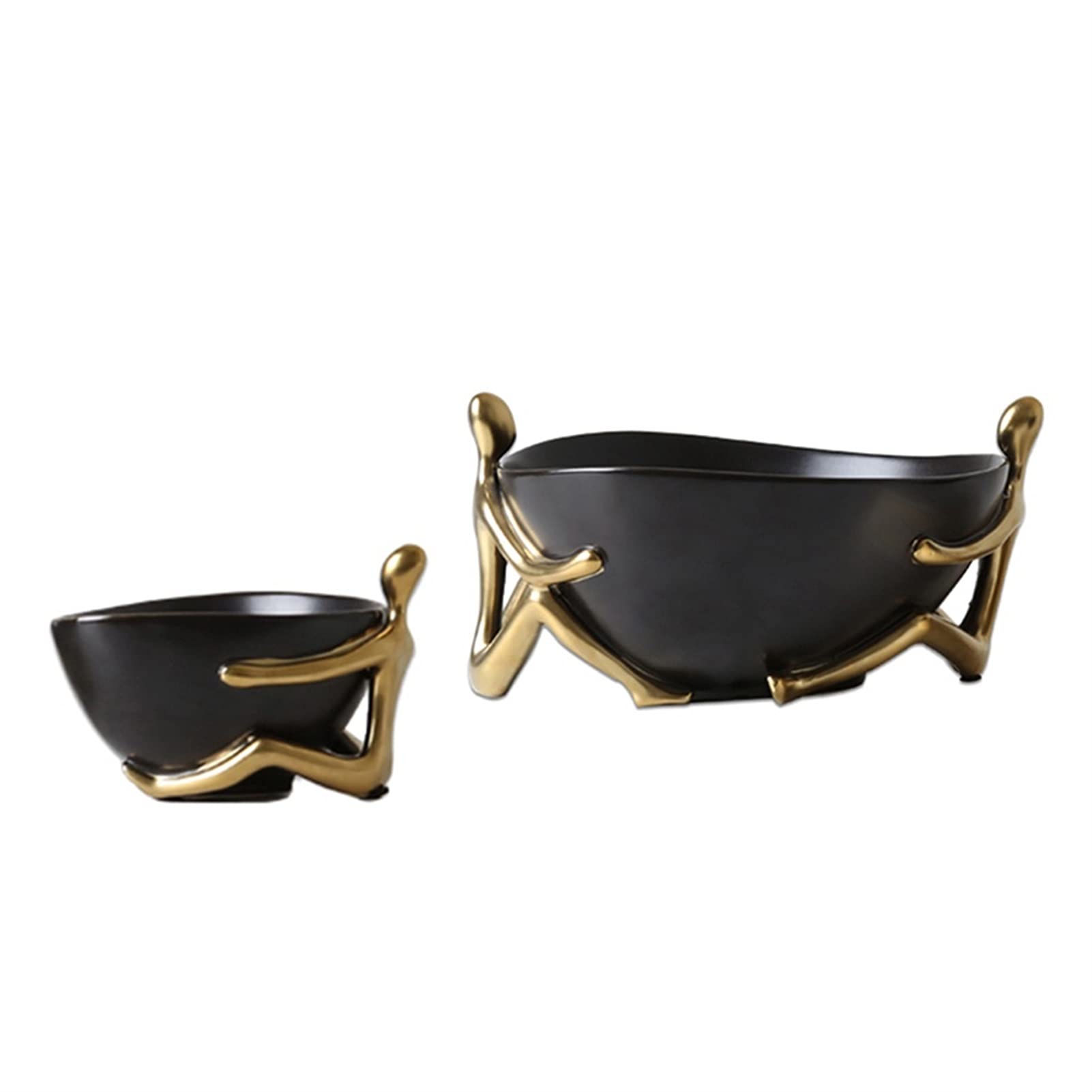 Modern Golden Ceramic Key Tray & Bowl - Stylish Entryway Organizer for Keys, Jewelry, and Small Items - Perfect for Hallway Table, Living Room Decor, or Wine Cabinet Storage (Double/Single Color Options) - Ideal for Home, Office, and Gift Giving