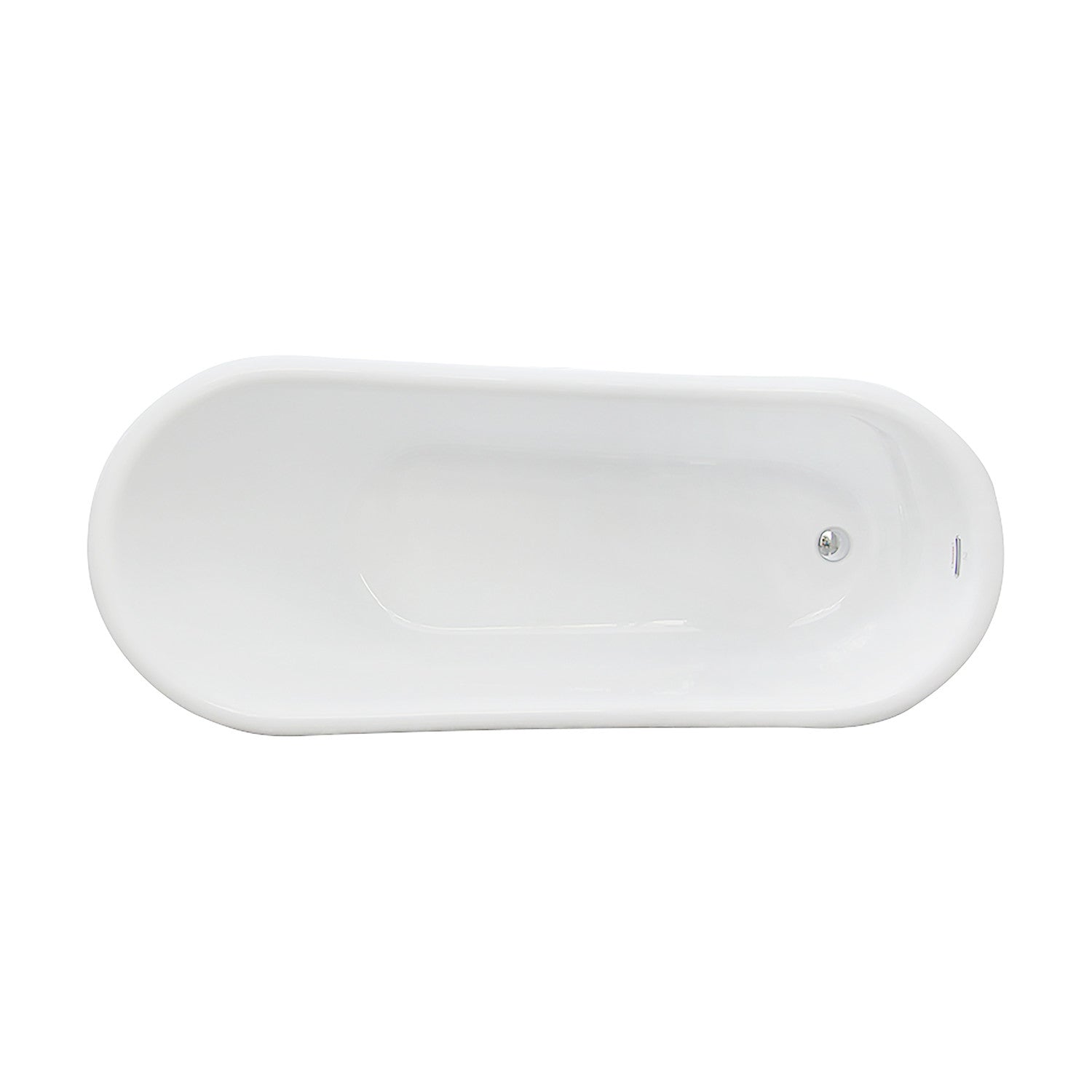 Aqua Eden VTSS672929 67-Inch Glossy White Acrylic Oval Single Slipper Pedestal Bathtub with Drain (No Faucet Holes) - Perfect for Luxury Bathrooms & Spa Retreats