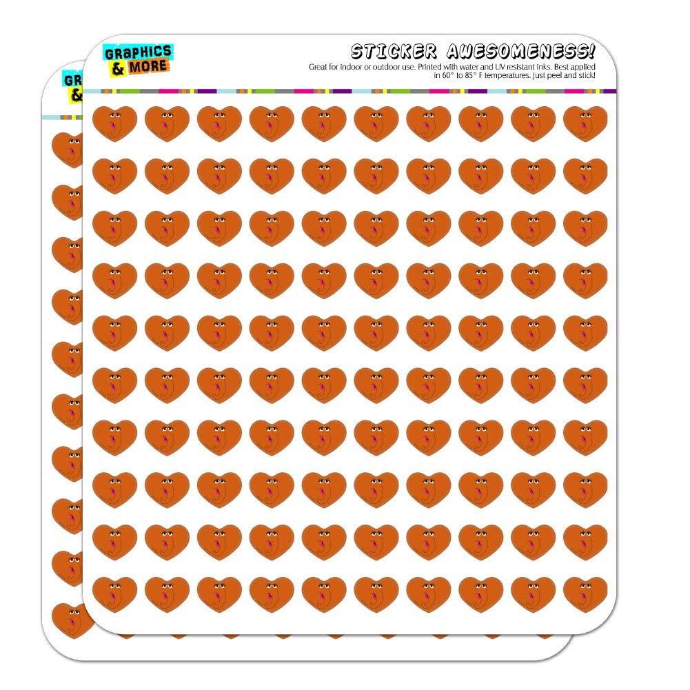 Sesame Street Snuffleupagus Heart-Shaped Stickers for Planners, Calendars, Scrapbooks & DIY Crafts - Perfect for Journaling, Bullet Journals, and School Projects