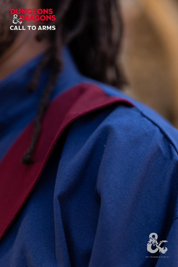 Dungeons & Dragons Wizard Robe - Dark Blue & Burgundy Costume for Cosplay, LARP & Fantasy Role-Playing Games