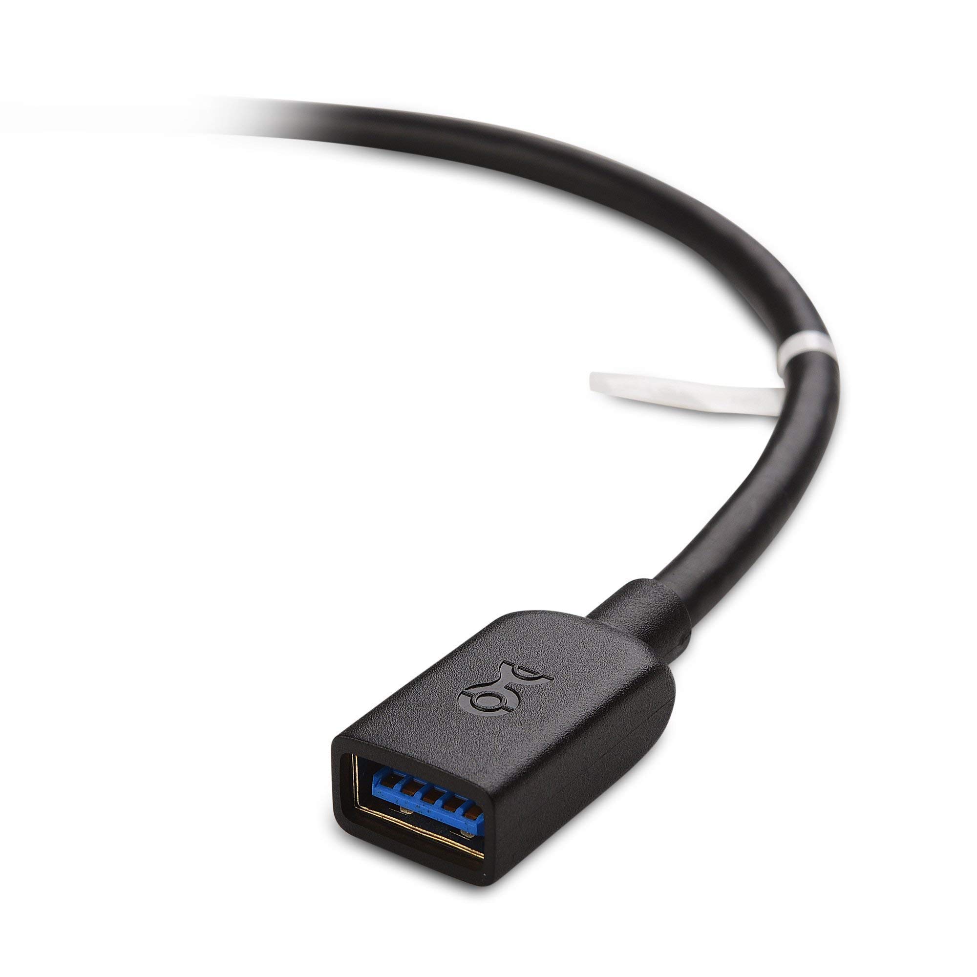 USB 3.0 Extension Cable 3ft - Short USB to USB Cable in Black for Oculus Rift, HTC Vive, PlayStation VR - 4 Port Ultra Mini USB Hub - Perfect for VR Gaming, PC Accessories & Home Office Setup