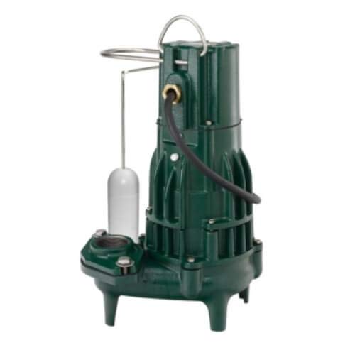 Zoeller Model D295 High Head Waste-Mate Automatic Cast Iron Sewage Pump - 230V 2HP Single Seal for Basement, Sump Pit & Wastewater Removal