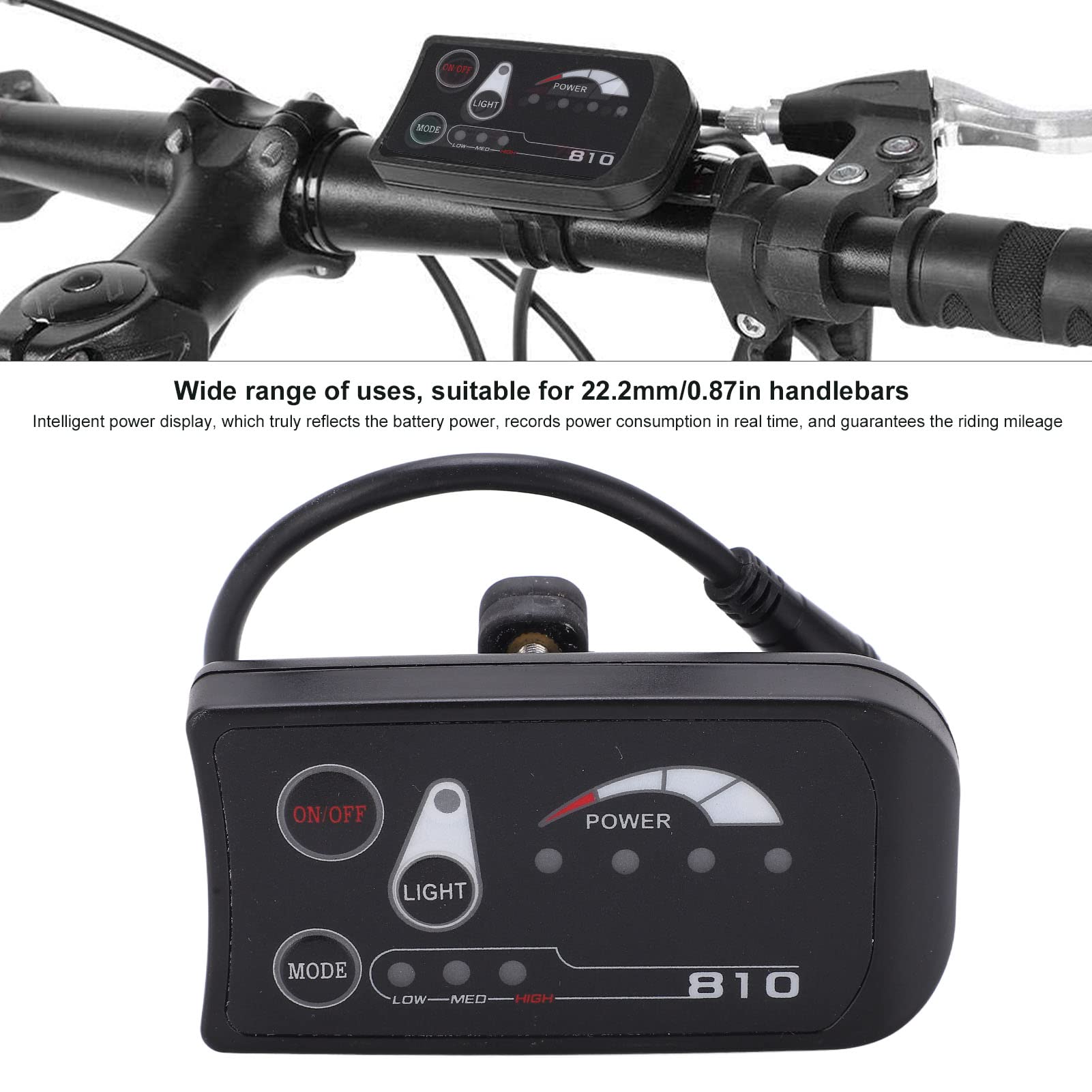 S810 36V 48V Waterproof Electric Bike LED Display Panel - Customizable Settings, Speedometer & Battery Meter for E-Bike Control | Perfect for Commuting, Mountain & City Riding