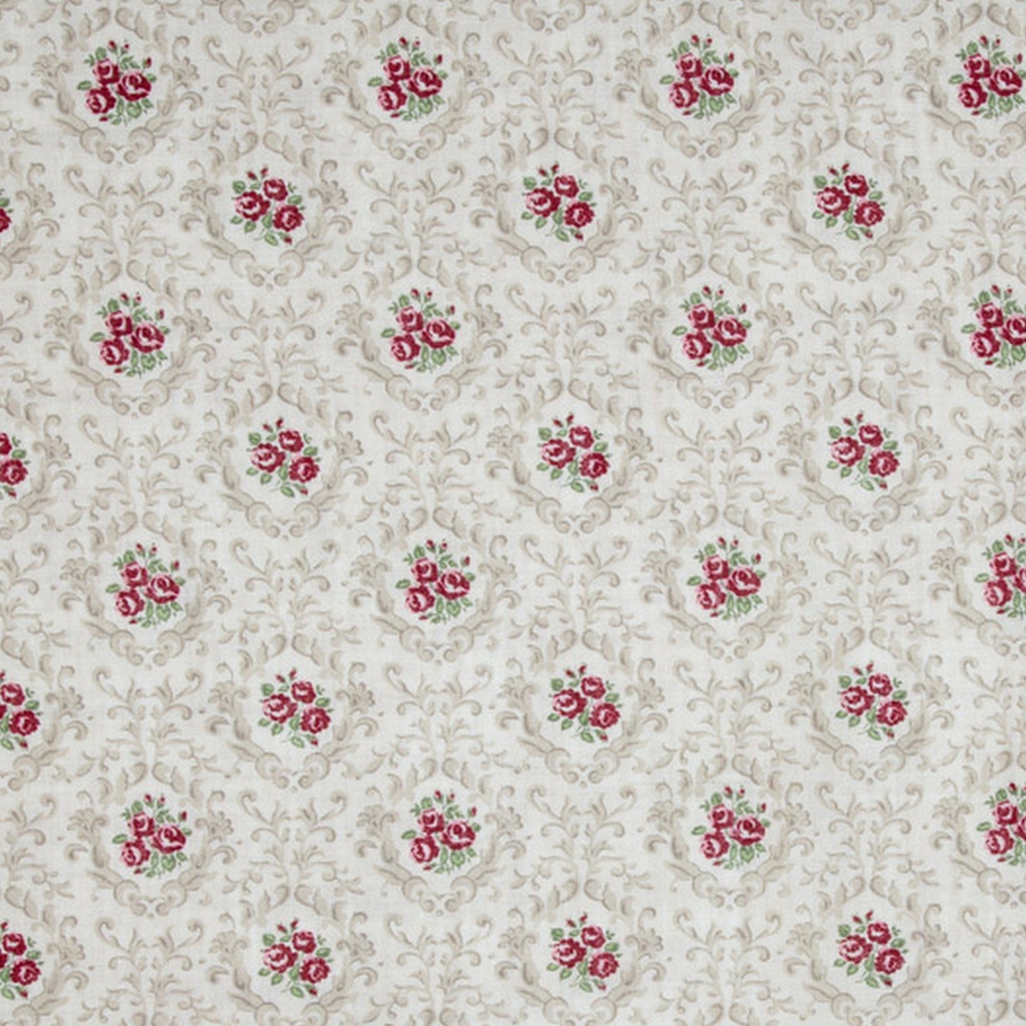 Vintage Posy Aged Linen & Ivory Fabric Swatches - Perfect for Home Decor, DIY Crafts, and Upholstery Projects