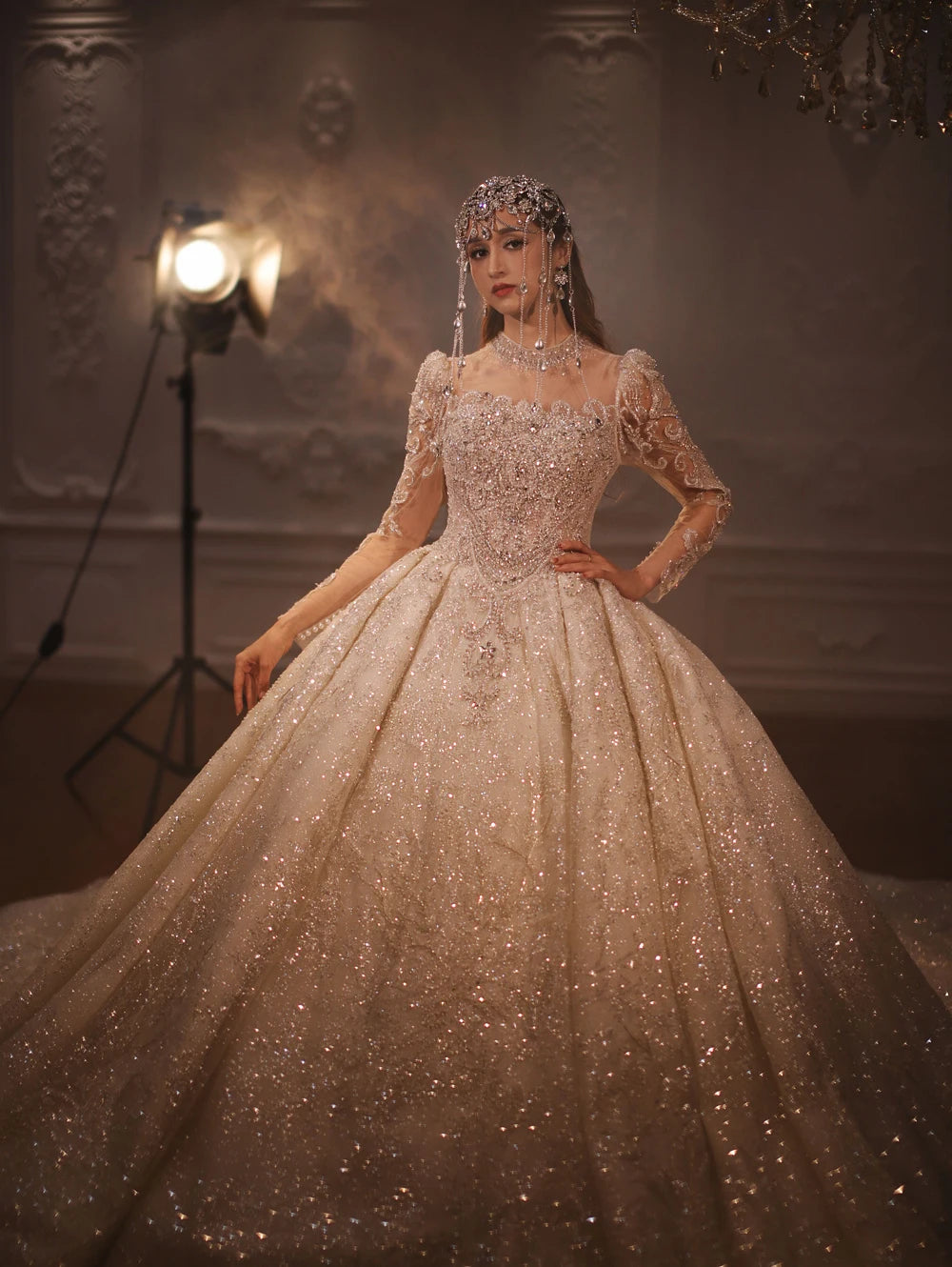 Elegant Ball Gown Wedding Dress for Brides 2025 - Lace Detailing & Flowy Skirt | Perfect for Church Ceremonies, Formal Receptions & Bridal Portraits