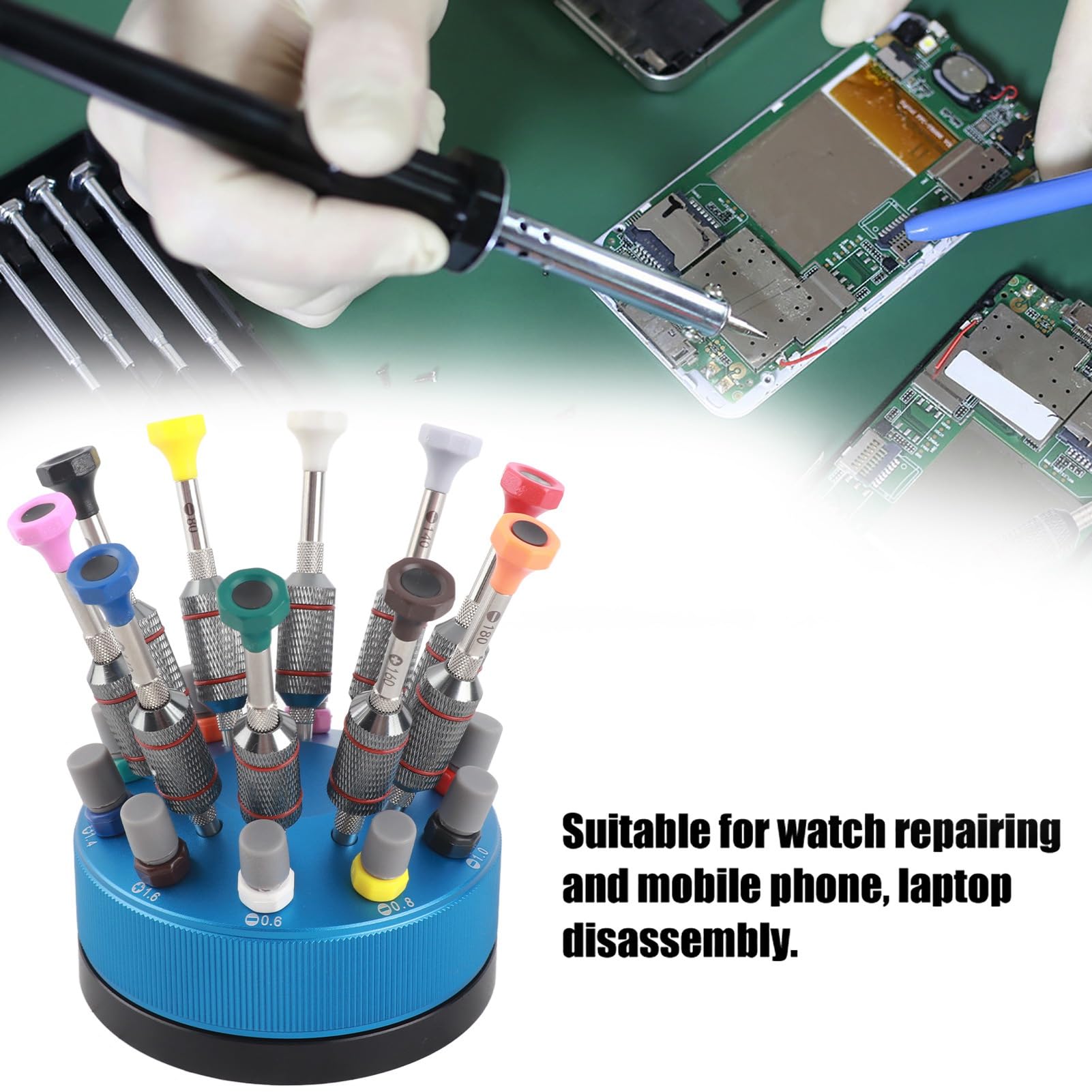 10-Piece Professional Watch Repair Screwdriver Set with Base - Precision Tools for Watchmakers, Jewelry & Eyeglass Repair - Ideal for Home, Workshop & DIY Enthusiasts