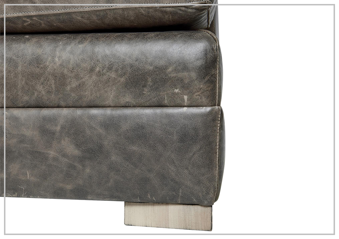 Bernhardt Burnham 3-Seater Brown Leather Sofa - Luxurious Genuine Leather Couch for Living Room, Lounge & Office - Comfortable Modern Furniture for Home Decor