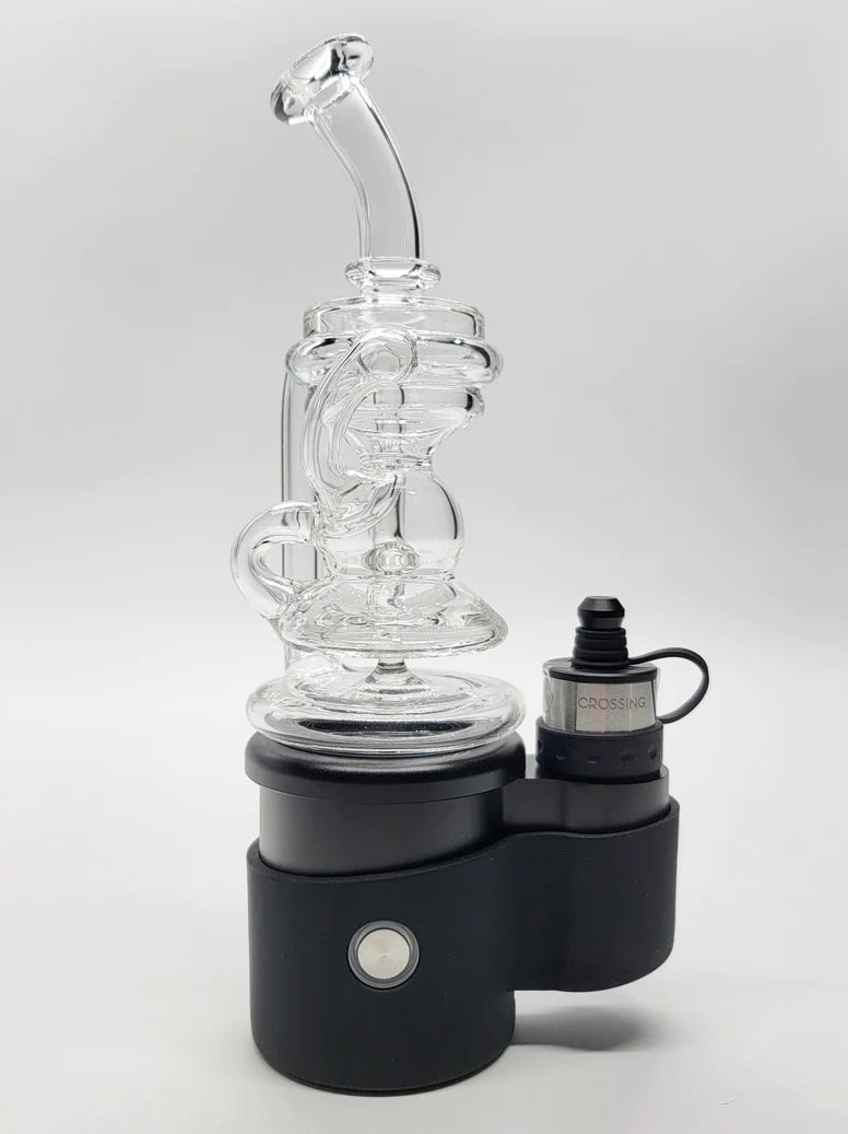 Crossing Core Mini I Big Recycler Bubbler Glass Attachment for Dab Rigs - Premium Recycler Water Pipe Adapter for Smooth Hits & Optimal Filtration (Perfect for Home Use, Parties & Concentrate Sessions)