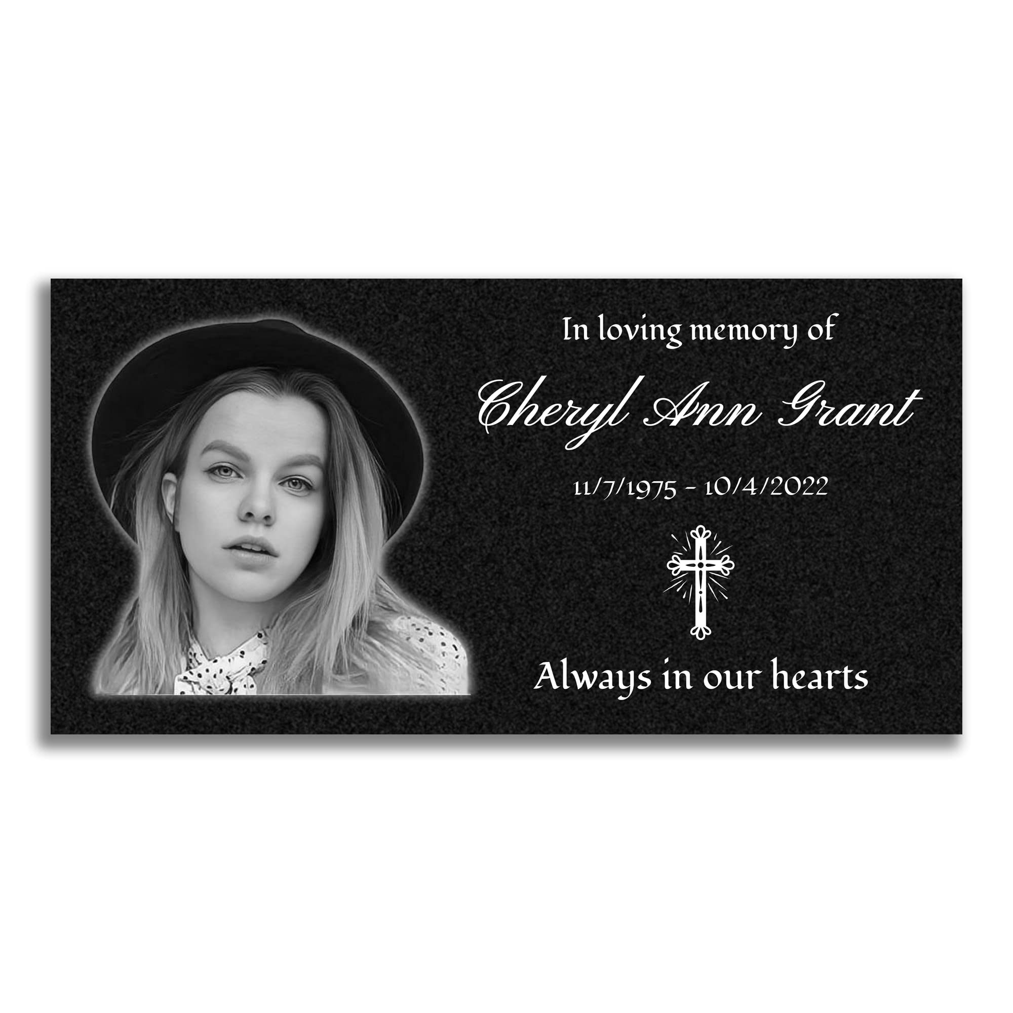 Personalized Grave Markers & Memorial Plaques for Cemetery - Custom Outdoor Headstones & Memorial Stones (10 Pack) - Perfect for Honoring Loved Ones in Gardens & Cemeteries
