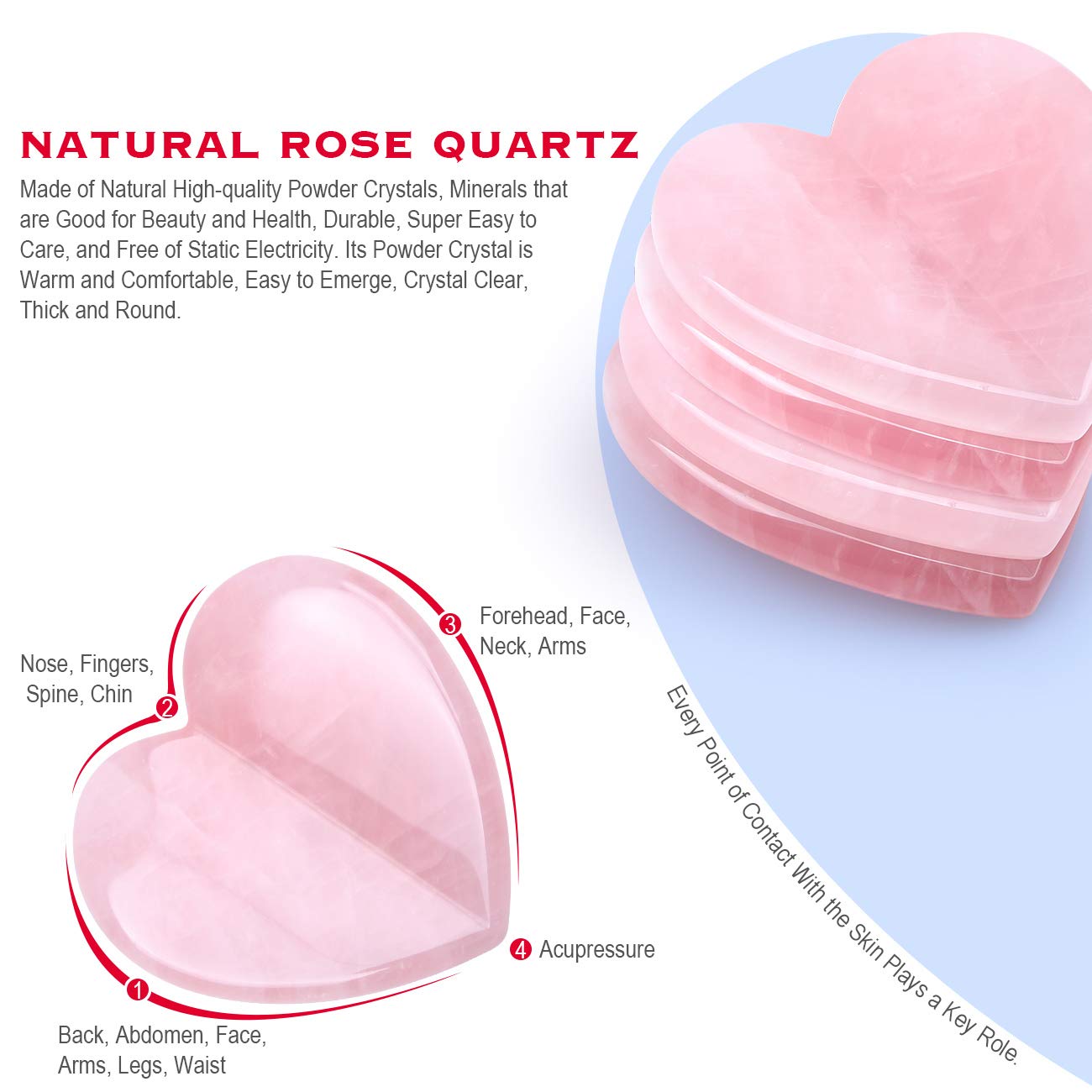 2.95 Inch Rose Quartz Gua Sha Tool & Jade Roller Set - Heart Shaped Essential Oil Massage Stone for Face Sculpting, Slimming & Firming | Pink Crystal Facial Scraping Massager for Skincare & Relaxation (Perfect for Home Spa, Self-Care Routine & Beauty Therapy)