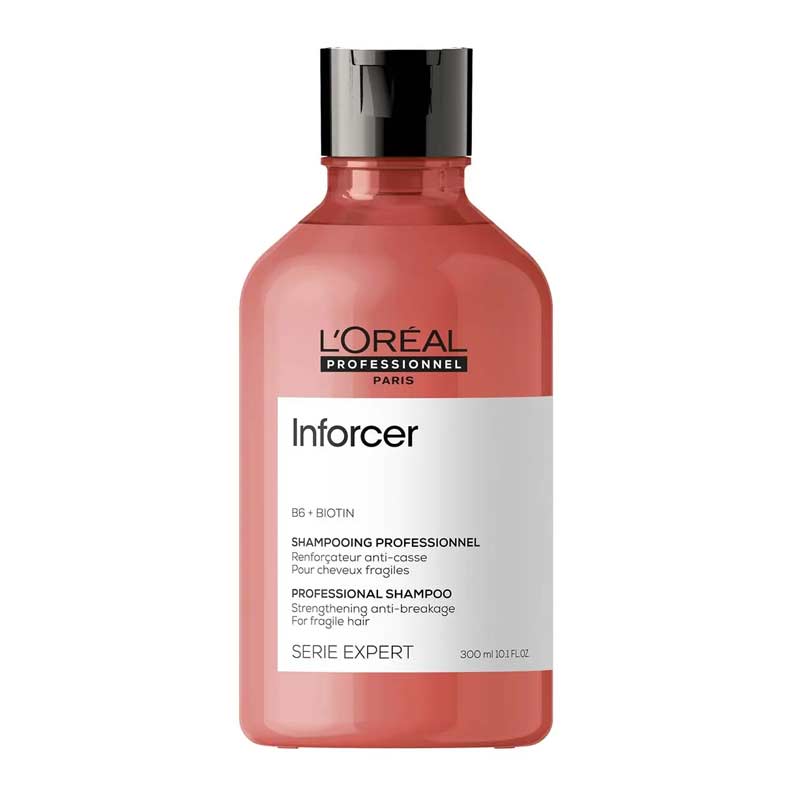 L'Oréal Professionnel Inforcer Strengthening Shampoo for Damaged Hair - Repairs & Protects Hair - Salon Quality for Daily Use at Home
