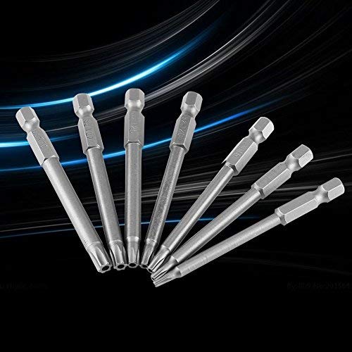 Hilitand 7-Piece Long Torx Screwdriver Bit Set - 75mm Alloy Steel 1/4