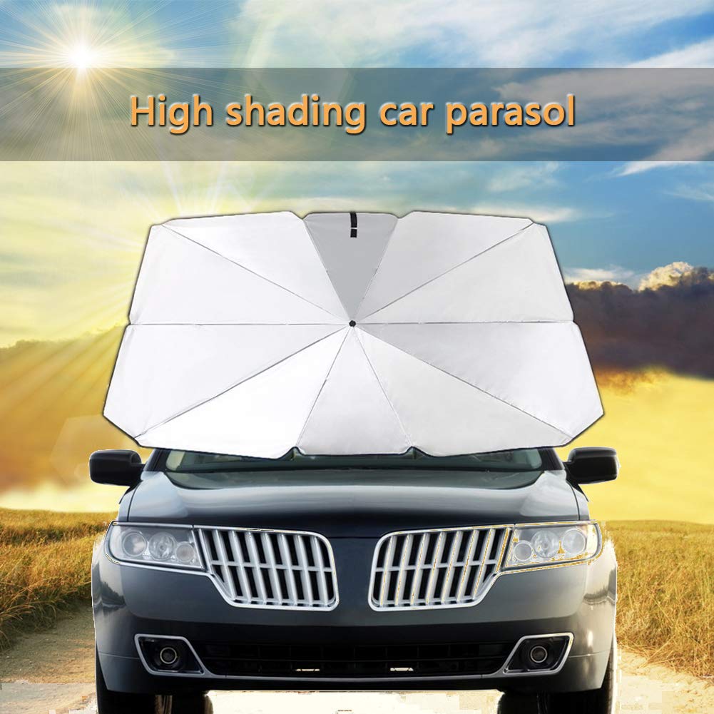 Foldable Car Sun Umbrella for Windshield - UV Protection & Easy Storage - Compact Size for Cars, SUVs & Trucks - Perfect for Parking, Travel & Outdoor Activities